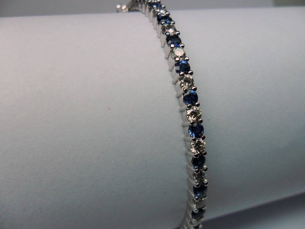 Alliance Spang Armband met Saffieren Witgoud